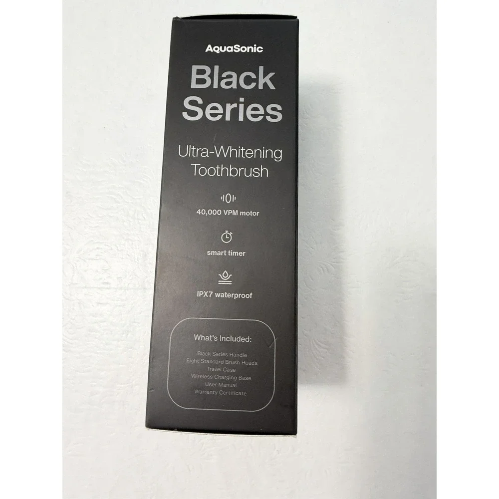 AquaSonic Black Series Electric Toothbrush Set Ultra‎ Whitening New In Box